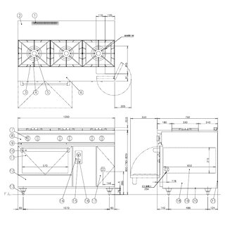 コメットカトウ ガスレンジ XYシリーズ D=750 レンジタイプ 1200×750×800 XY-12753...