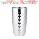 【まとめ買い10個セット品】 18-8 2重ビアタンブラー ダイヤモンドカットYJ1192【厨房館】