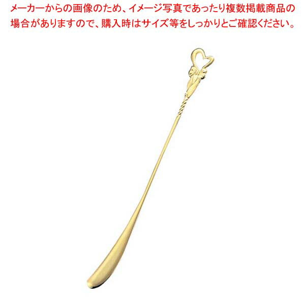 【まとめ買い10個セット品】 18-0 ロゼット マドラー ゴールド(金メッキ付)【厨房館】