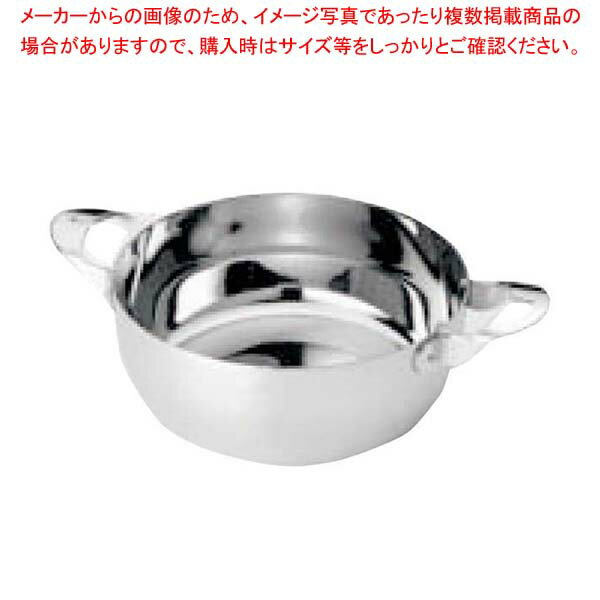 【まとめ買い10個セット品】MA 18-0 共柄 デンジ 両手鍋(目盛付)16cm【 両手鍋 IH IH対応 】【厨房館】