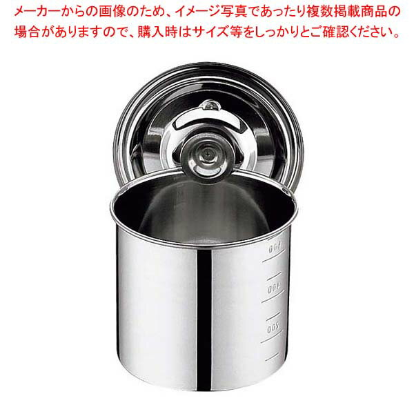 【まとめ買い10個セット品】UK 18-8 キッチンポット 目盛付 15cm 手無【 キッチンポット 丸型 】【厨房館】