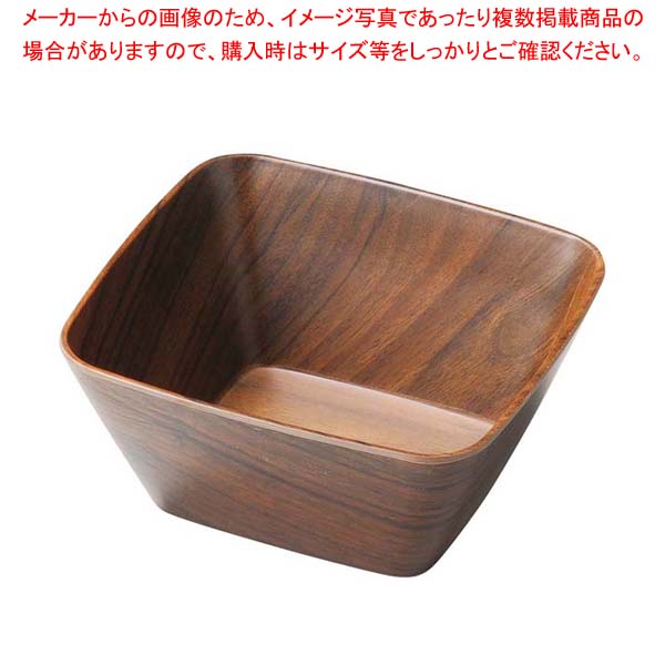 【まとめ買い10個セット品】メラミン 耐熱 レクタングルボール ダークウッド S 1202611【厨房館】