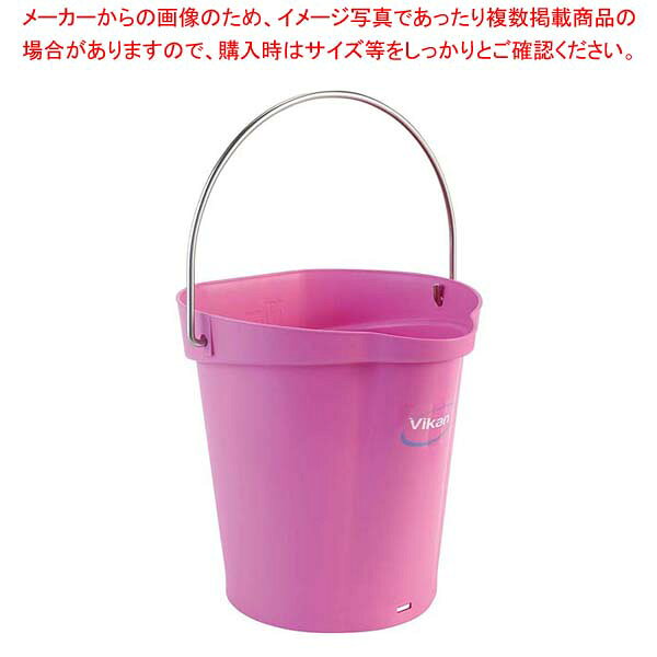 商品の仕様●外寸(mm)：252×238×250 ●重量:550g●容量:6L●材質：ポリプロピレン、ステンレス（ハンドル） ●製造国：デンマーク■● 輸入試験成績証明書取得しているバケツです。食品用としても使用可※商品画像はイメージです。複数掲載写真も、商品は単品販売です。予めご了承下さい。※商品の外観写真は、製造時期により、実物とは細部が異なる場合がございます。予めご了承下さい。※色違い、寸法違いなども商品画像には含まれている事がございますが、全て別売です。ご購入の際は、必ず商品名及び商品の仕様内容をご確認下さい。※原則弊社では、お客様都合（※色違い、寸法違い、イメージ違い等）での返品交換はお断りしております。ご注文の際は、予めご了承下さい。ヴァイカン ハイジーンバケット 6L 本体 5688 ピンク 【厨房館】清掃・衛生用品