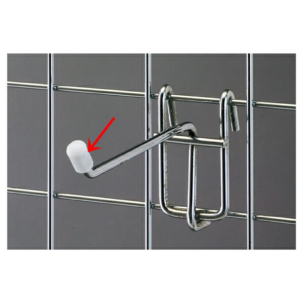 フック先端樹脂キャップ白直径5mm用 100個 61-44-15-2 【店舗什器 ネット什器 ネット用フック ネット什..