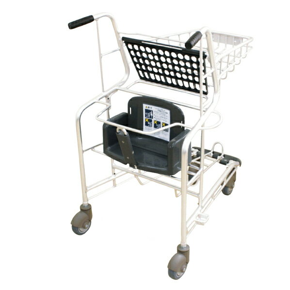 アルミ製ショッピングカートチャイルドシート付き1台 61-551-54-1 【店舗運営用品 店内・店外備品 ショ..