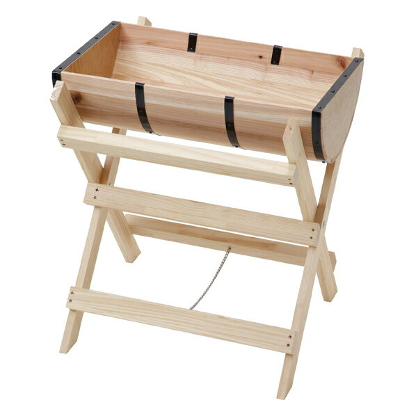 ハーフドラムスタンド W60×H65 61-426-59-2 【演出・ディスプレイ用品 雑貨・小物ディスプレイ 木製ディスプレイ ハーフドラムスタンド】【厨房館】