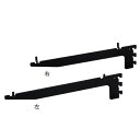 【まとめ買い10個セット品】木棚ブラケット左右セットD400ダボ不要 ブラック (対応木棚:D45cm用 ダボ溶接タイプ) 61-541-92-4 【 システム...