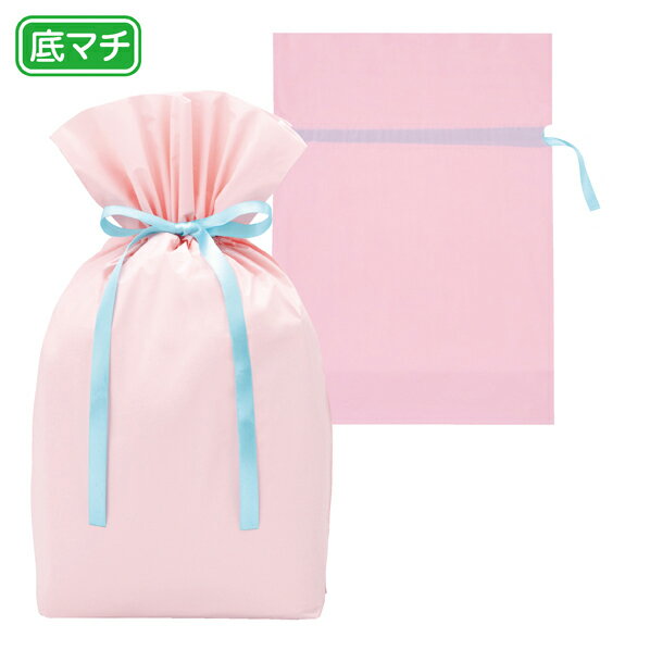 【まとめ買い10個セット品】梨地リボン付ギフトバッグ17cmパステルピンク 20枚 61-549-42-1 【 ラッピング用品 ギフトバッグ リボン付きタイプ ...