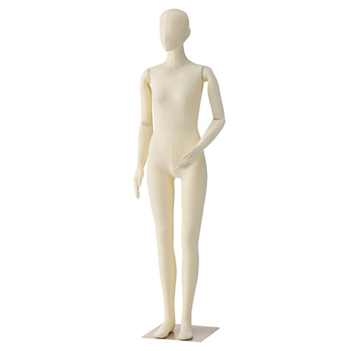 婦人フレキシブルマネキン アイボリー 61-186-5-1 【演出 婦人ボディ フレキシブルマネキン 婦人フレキシブルマネキン 小物 ディスプレー 組み立て簡単 トルソー ボディ マネキン ヘッド 店舗】【マネキン 女性用マネキン 硬質ボディ 腕付き】【厨房館】