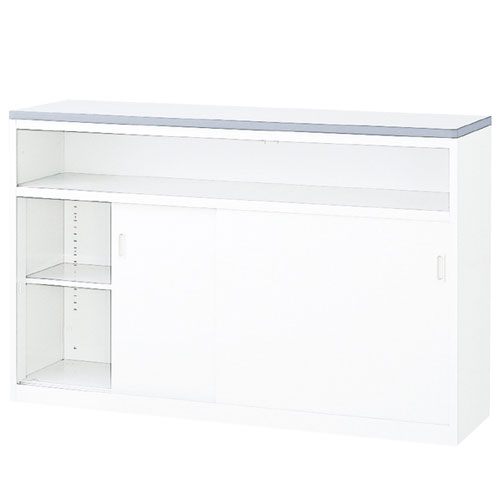 スチール製ハイカウンター ホワイト W150cm 【オフィス家具 受付カウンター・受付用品 受付カウンター スチール製ハイカウンター ホワイト】店舗什器 ディスプレー マネキン 装飾品 販促用品 ハンガー ラッピング【厨房館】