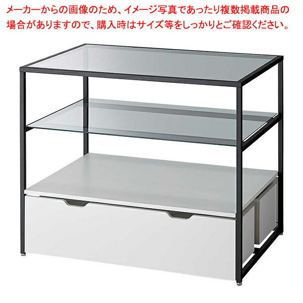 【まとめ買い10個セット品】3段テーブルH100cmブラック トロッコ有 WH【厨房館】