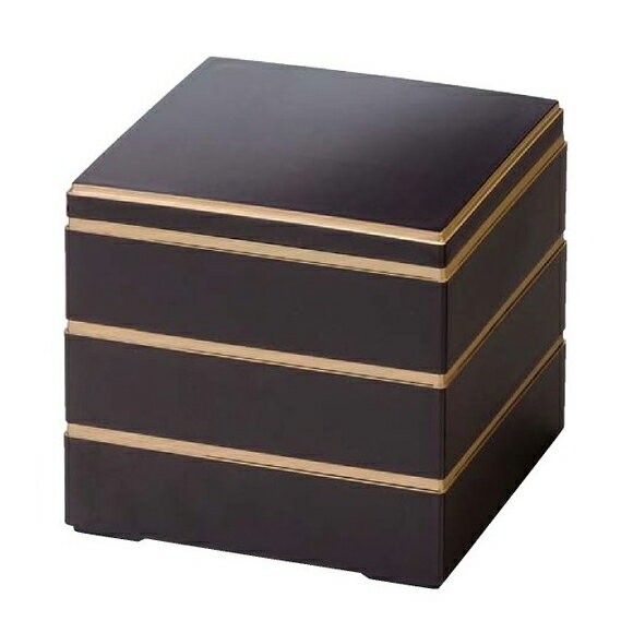 7.5寸校倉重 新溜渕金 3段【お重 重箱 おせち 正月】【厨房館】