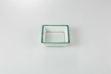 和食器 緑金彩 角鉢 37K128-12 まごころ第37集 【キャンセル/返品不可】【厨房館】