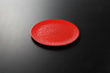 和食器 鎌倉彫レッド フラット皿(小) 37K172-24 まごころ第37集 【キャンセル/返品不可】【厨房館】