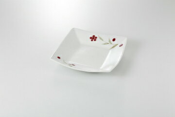 【まとめ買い10個セット品】和食器 紅雪花 角皿 37K178-20 まごころ第37集 【キャンセル/返品不可】【厨房館】