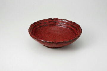 和食器 赤黒釉彩 縄渕8.0鉢 37K263-05 まごころ第37集 【キャンセル/返品不可】【厨房館】