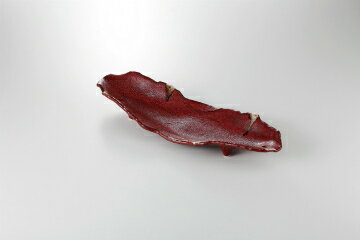 和食器 赤黒釉彩 くし目長皿 37K251-03 まごころ第37集 【キャンセル/返品不可】【厨房館】