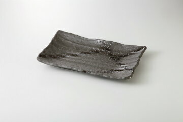 【まとめ買い10個セット品】和食器 御影黒 削ぎ長角皿 37K253-03 まごころ第37集 【キャンセル/返品不可】【厨房館】