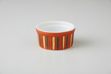 【まとめ買い10個セット品】和食器 朱巻十草 3″スフレ 37K422-45 まごころ第37集 【キャンセル/返品不可】【厨房館】