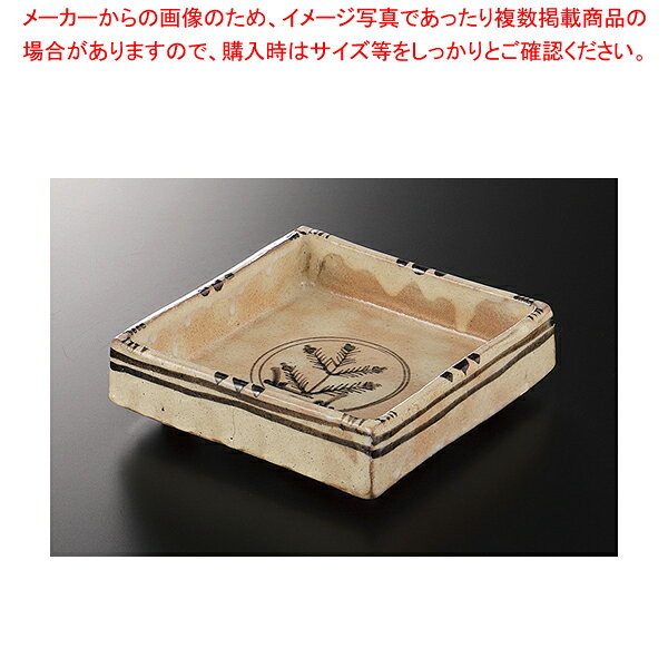 手造り粉引若松紋 小角鉢 37M073-13【厨房館】