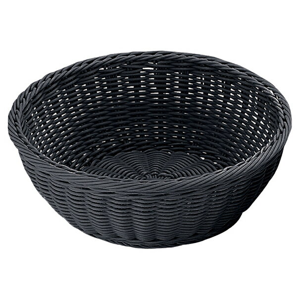 Plastic - 丸型バスケット 30型 ブラックRO-435-BK【厨房館】
