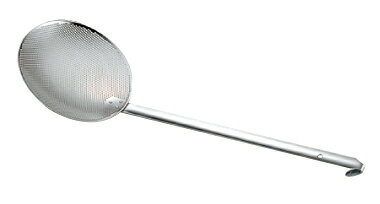 UK18-8パンチング 丸かす揚げ 板ハンドル 17cm【厨房館】