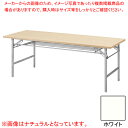 抗ウイルス折畳会議テーブル(シルバー塗装) ホワイト VKT1860SWH 【厨房館】