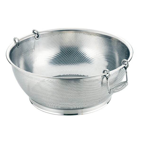UK 18-8 パンチング 浅型ざる(手付) 55cm φ2.2mm 9907025【厨房館】