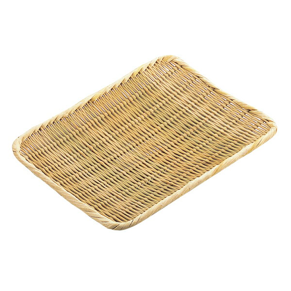 竹製　角盆ザル　27cm 270×210mm【厨房館】