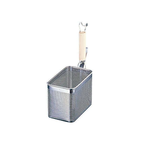 18-8　パンチング　角てぼ　縦型　S(木柄)　φ2.2 9253105【厨房館】