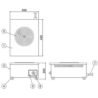 押切電機 電気コンロ OEC-20P 350×450×200【押切電機株式会社 グリラー フライヤー...