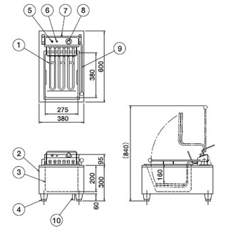 押切電機 スウィング式 電気卓上フライヤー OFT-400 380×600×300【電気式フライヤー からあげ 業務用 電気フライヤー 天ぷら フライヤー 揚げ物 揚げ機械 人気 フライド ポテト フライやー 電気揚げ物器 とんかつ】【メーカー直送/後払い決済不可】【厨房館】 2