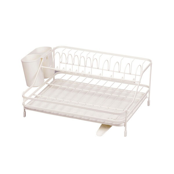 パール金属 アレスタ ディッシュ水切りラック(水が流れるトレー)【水切り 白 清潔 洗いやすい コンパク..