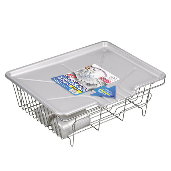 アルデオ 水切りバスケット(水が流れるトレー)タテ置き【水切りカゴ 水切りバスケット スリム 大容量 ..