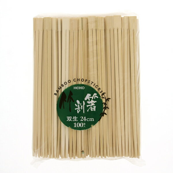 Disposable Chopsticks - ヘイコー竹割箸 双生 24cm 100膳 1袋【厨房館】