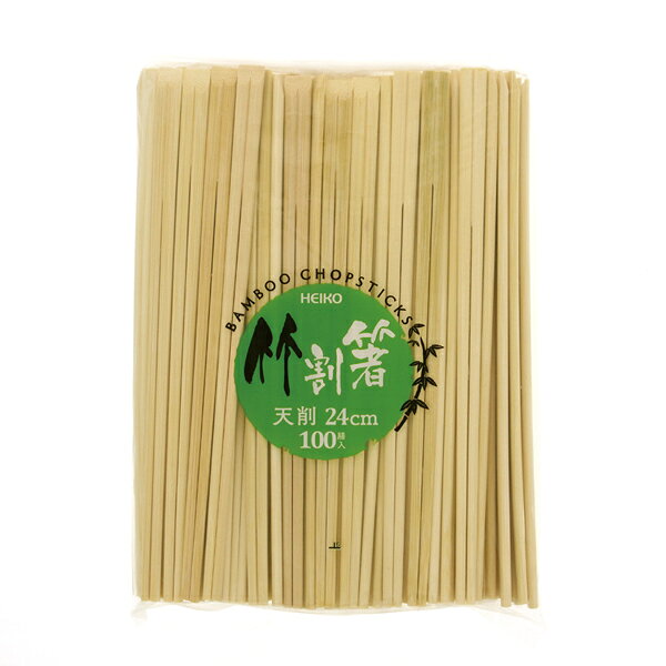 ヘイコー竹割箸 天削 24cm 100膳 1袋【厨房館】
