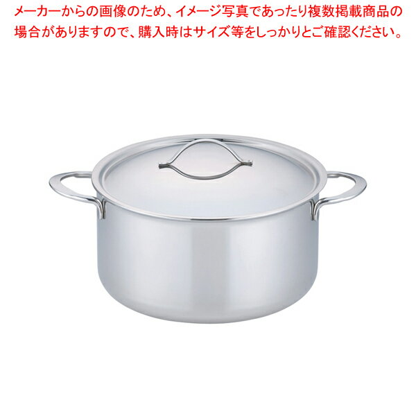 18-10プライオリティ 半寸胴鍋(蓋付) 3694-24 デバイヤー【半寸胴鍋 業務用半寸胴鍋】【半寸胴ラーメン】【スープ鍋】【業務用鍋】【半寸胴鍋】【厨房館】