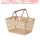 【まとめ買い10個セット品】 ショッピングバスケット U-17 ベージュ/エンジ【厨房館】