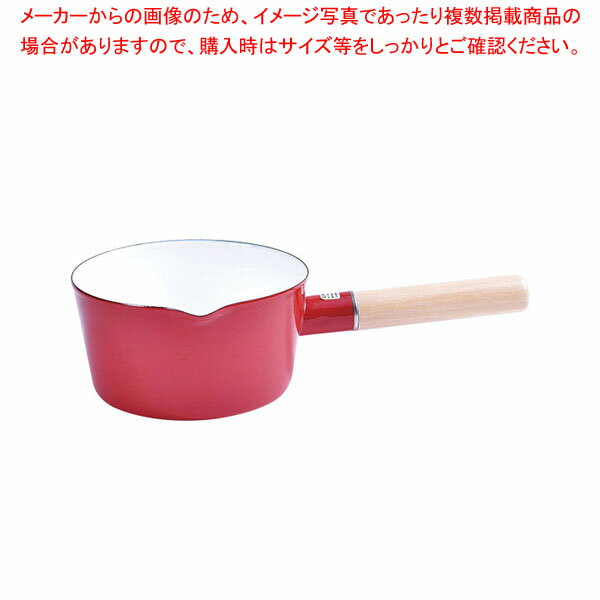 【まとめ買い10個セット品】コージークックホーローミルクパン 15cm レッド【厨房館】