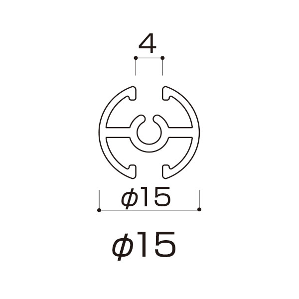 タペストリーバー(φ15) F15-A1 ブラック【厨房館】 2