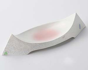 【まとめ買い10個セット品】和食器 ミ014-058 ラスターピンク吹舟型向付【キャンセル/返品不可】【厨房館】