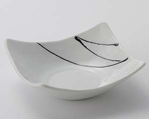 【まとめ買い10個セット品】和食器 ツ023-018 白釉黒一珍四方上り鉢(中)【キャンセル/返品不可】【厨房館】