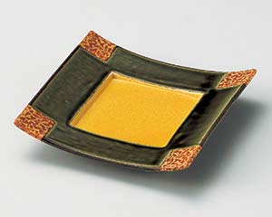 【まとめ買い10個セット品】和食器 ホ028-028 織部スジ正角皿【キャンセル/返品不可】【厨房館】