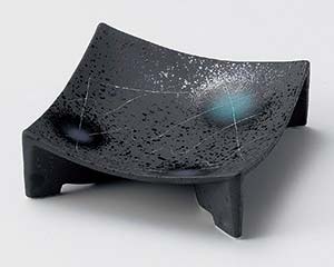 【まとめ買い10個セット品】和食器 ツ033-058 黒マット線彫正角皿(小)【キャンセル/返品不可】【厨房館】