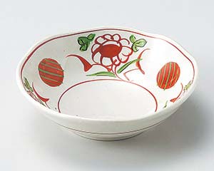 【まとめ買い10個セット品】和食器 ア038-168 手描き赤絵万暦手造り風平鉢【キャンセル/返品不可】【厨房館】