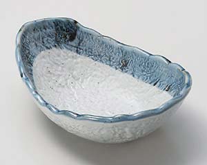 【まとめ買い10個セット品】和食器 ユ040-068 藍虹味 なす型鉢【キャンセル/返品不可】【厨房館】