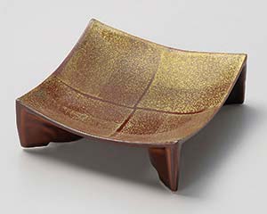 【まとめ買い10個セット品】和食器 ツ045-108 飴釉金タタキ アーチ型中鉢(中)【キャンセル/返品不可】【厨房館】