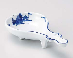 【まとめ買い10個セット品】和食器 ウ056-078 染付山水びわ型小鉢【キャンセル/返品不可】【厨房館】