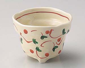 【まとめ買い10個セット品】和食器 ア059-178 粉引赤絵唐草三つ足小鉢【キャンセル/返品不可】【厨房館】