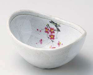 【まとめ買い10個セット品】和食器 オ061-018 罫書紅梅5.0楕円鉢【キャンセル/返品不可】【厨房館】